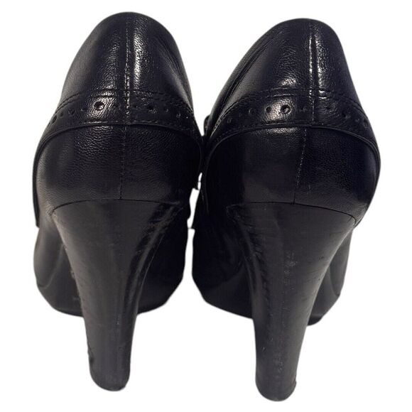 indigo by clarks Black Leather Shoe Boot Heel Size 9.5M ladies. Heel size 3.5" - Picture 4 of 7